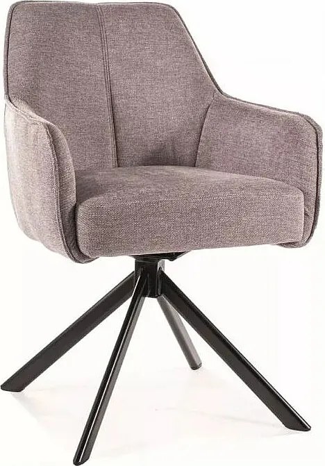 Krzesło tapicerowane NOTTI BREGO szare obracane