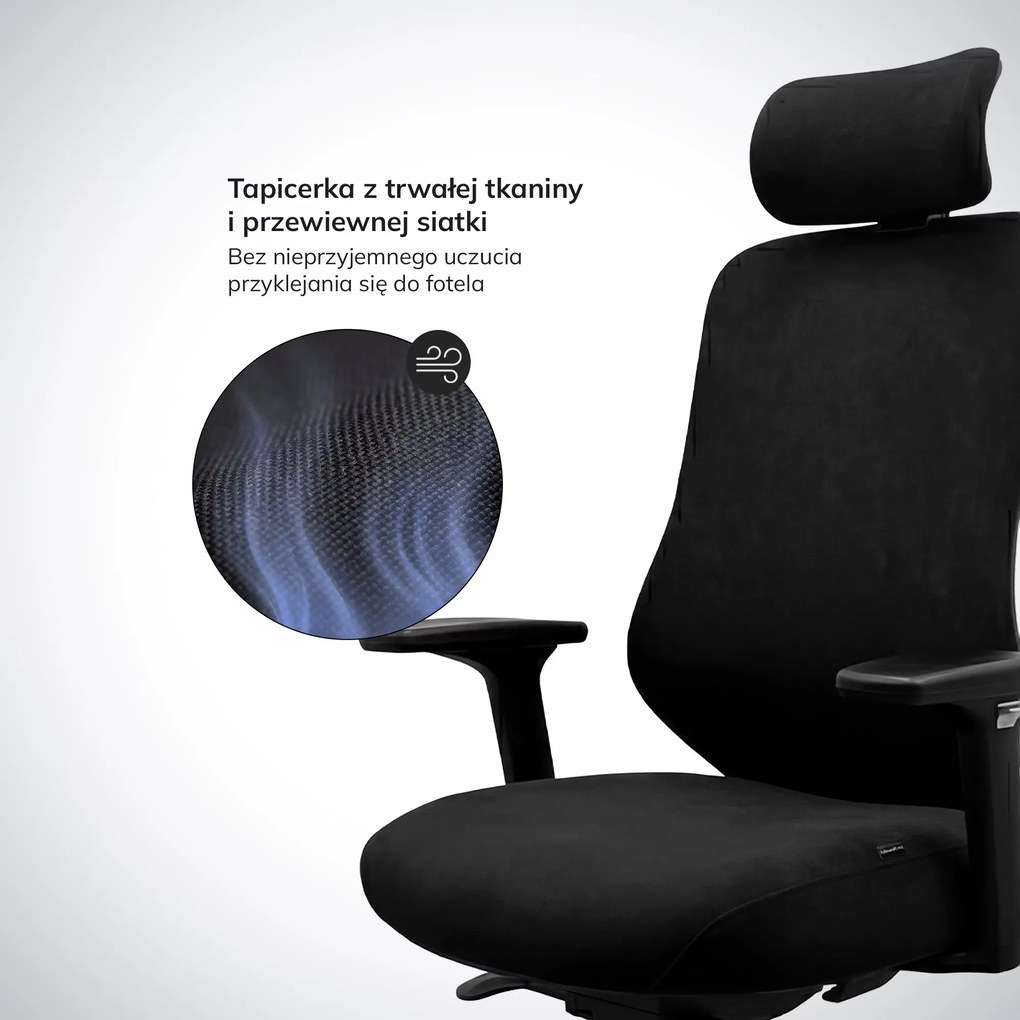 Ergonomiczny fotel biurowy czarny AXIS