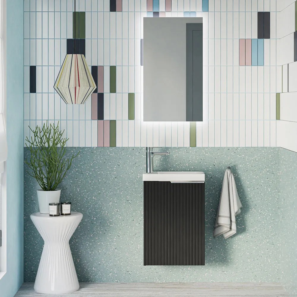 Gäste-WC Badmöbel Set TIM 40 cm mit Waschbecken