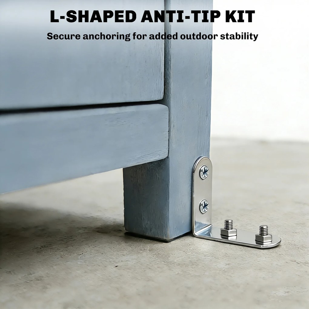 Outsunny Szafka ogrodowa z drewna odporna na warunki atmosferyczne, domek na narzędzia z podwójnymi drzwiami, magnetycznym zamknięciem, na taras, 85 x 54 x 170 cm, szary | Aosom PL