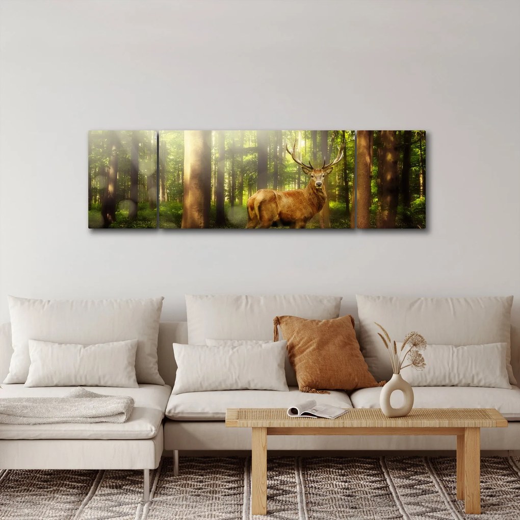 Obraz jelenia w lesie (170x50 cm)
