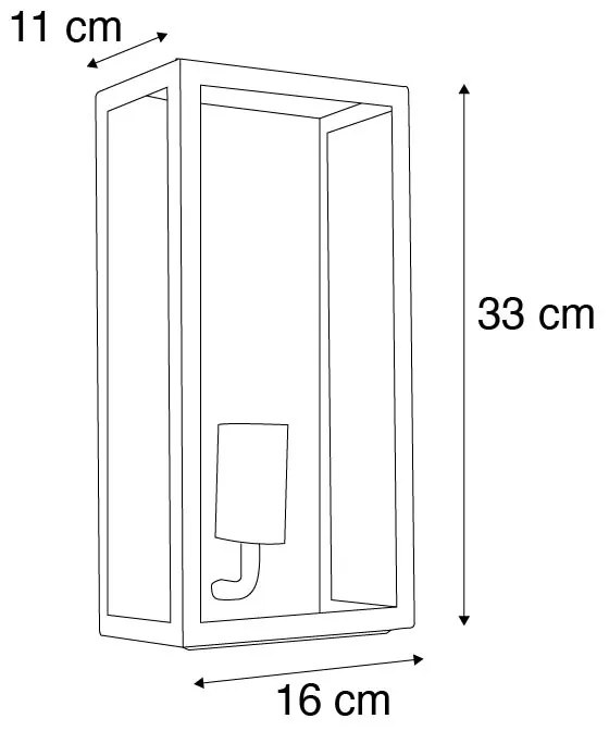 Industrialna lampa ścienna zewnętrzna ciemnozielona ze szkłem IP44 - Rotterdam