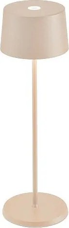 Lampa stołowa LED Zafferano Olivia Pro Sand, ładowalna i ściemnialna - 2200-2700-3000 K, 9 godz. przy pełnej mocy