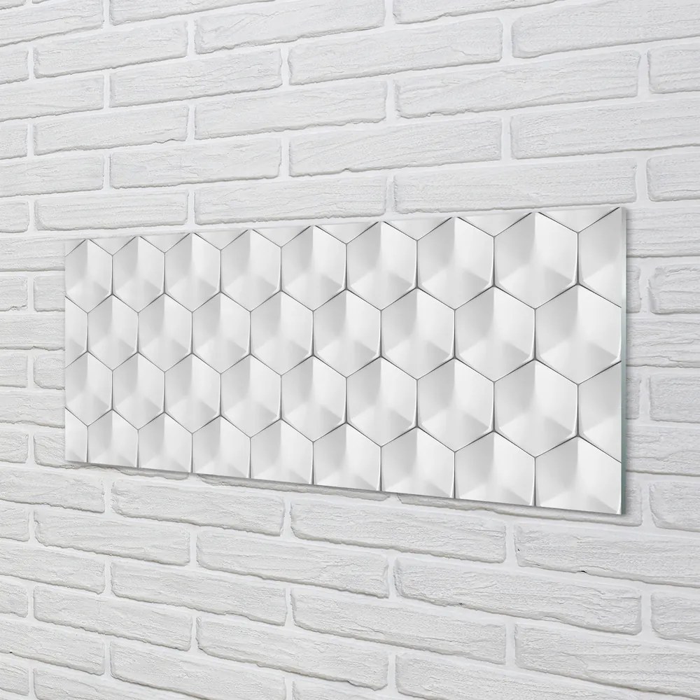 Panel szklany do Kuchni Sześciokąty w 3D
