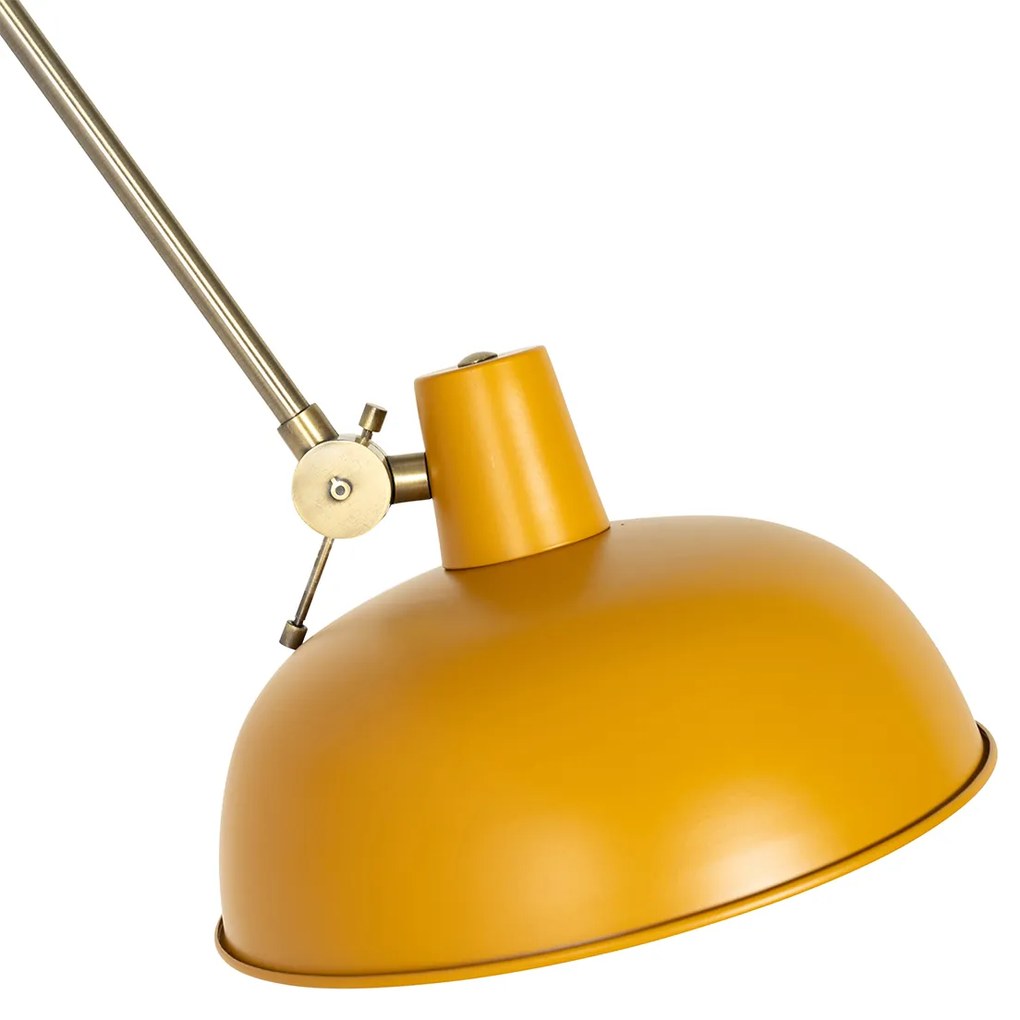Retro lampa ścienna żółta z brązem - Milou
