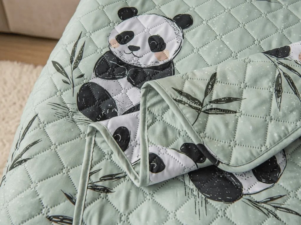 Narzuta na łóżko PANDA RELAX zielony Rozmiar: 170 x 210 cm