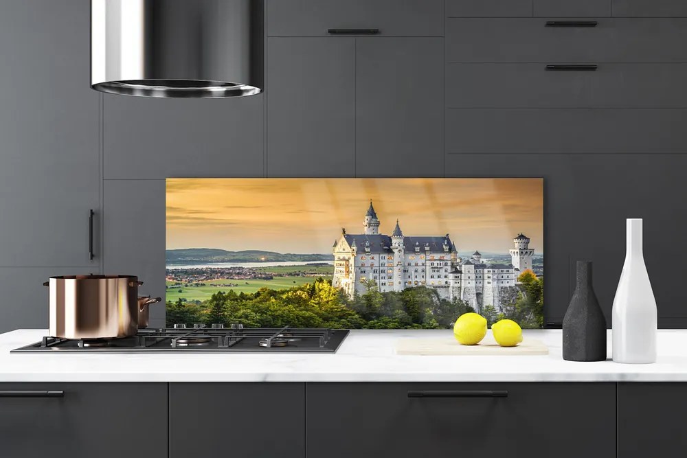 Panel Szklany do Kuchni Majestatyczny Pałac W Górach