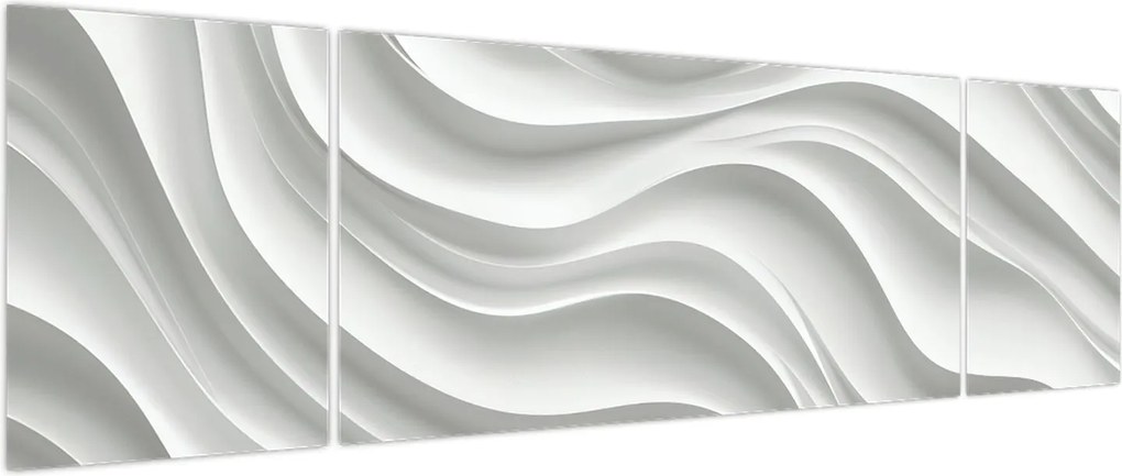 Obraz - 3D białe fale (170x50 cm)