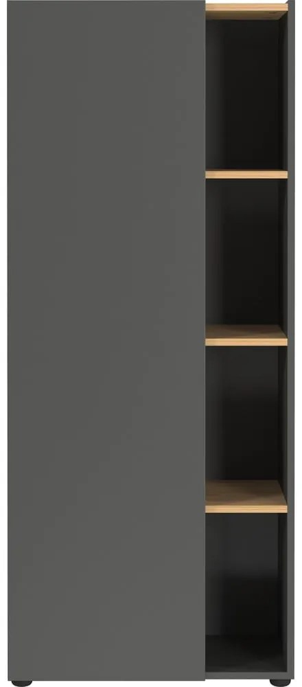 Antracytowy regał w dekorze dębu 61x145x34 cm Adrano – Germania