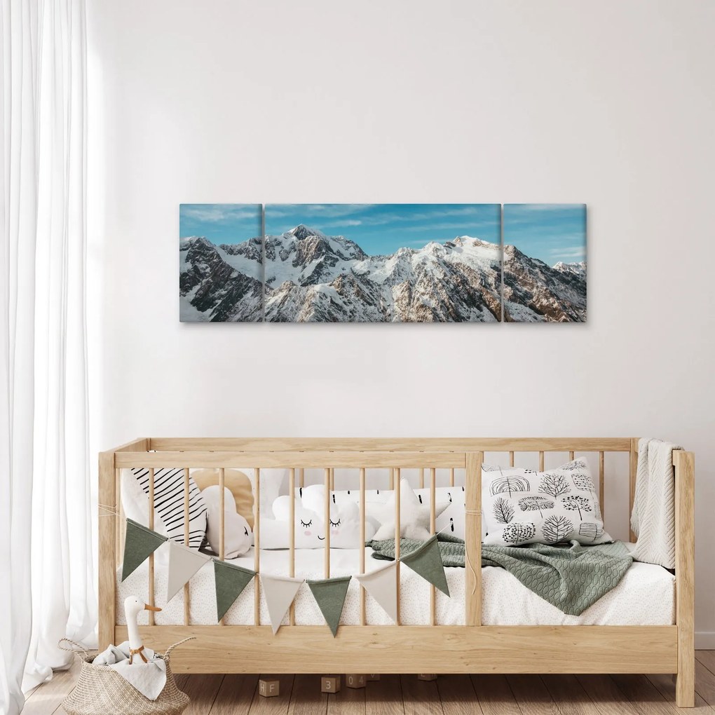 Obraz ośnieżonych szczytów, Fiordland (170x50 cm)