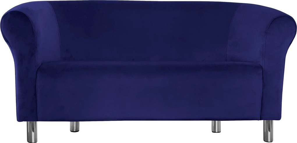 Sofa Milo tkanina Welur wygodna sofa tapicerowana do salonu i poczekalni : Kolor nogi - Chrom, Kolor tkaniny - VELVET - MG16, Typ tkaniny - Velvet, Wysokość nogi - 15 cm