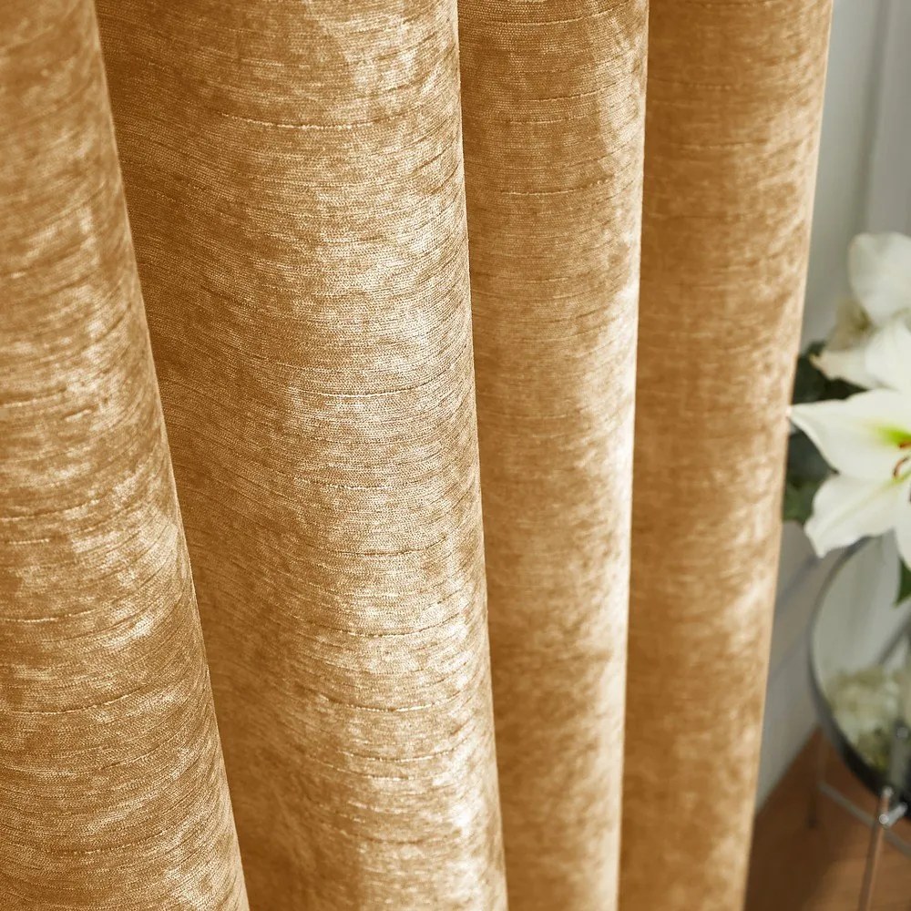 Żółte zasłony termiczne z szenilu zestaw 2 szt. 229x183 cm Selene Luxury Chenille – Hyperion