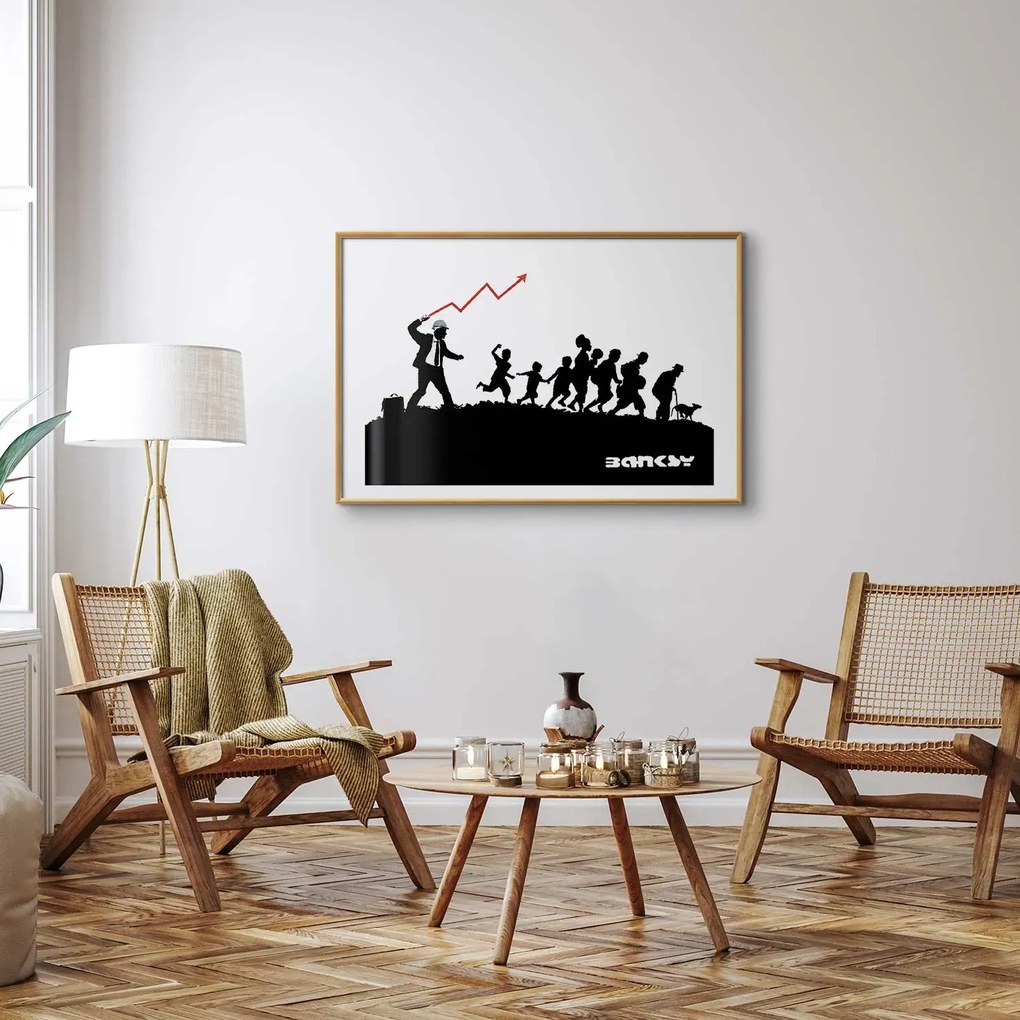 Plakat Wyścig 90x60 cm z ramą złotą z marginesem ARTGEIST B
