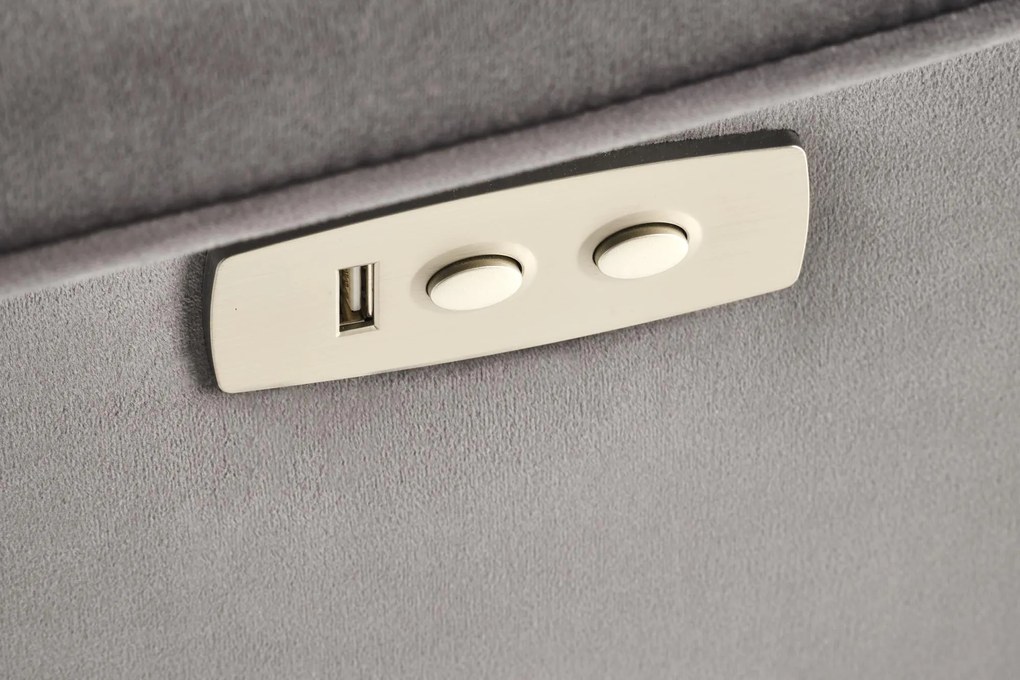 Fotel wypoczynkowy elektryczny pionizacja masaż rozkładany popiel SEMIR 2