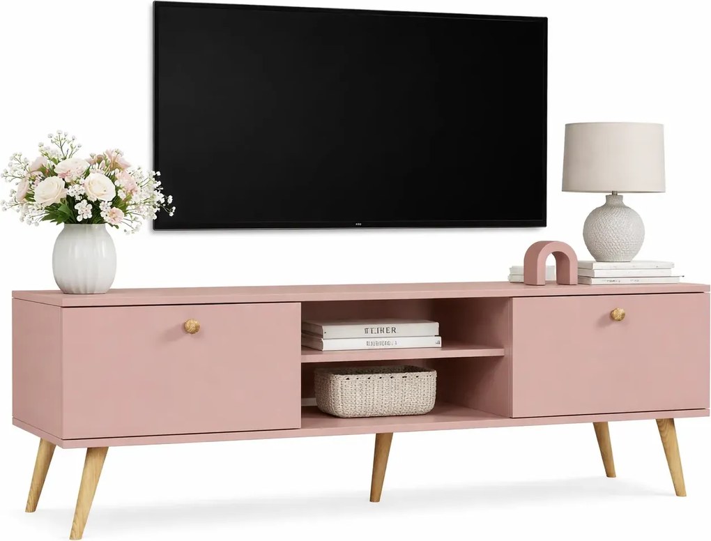 Różowa skandynawska szafka pod telewizor Z3-H68