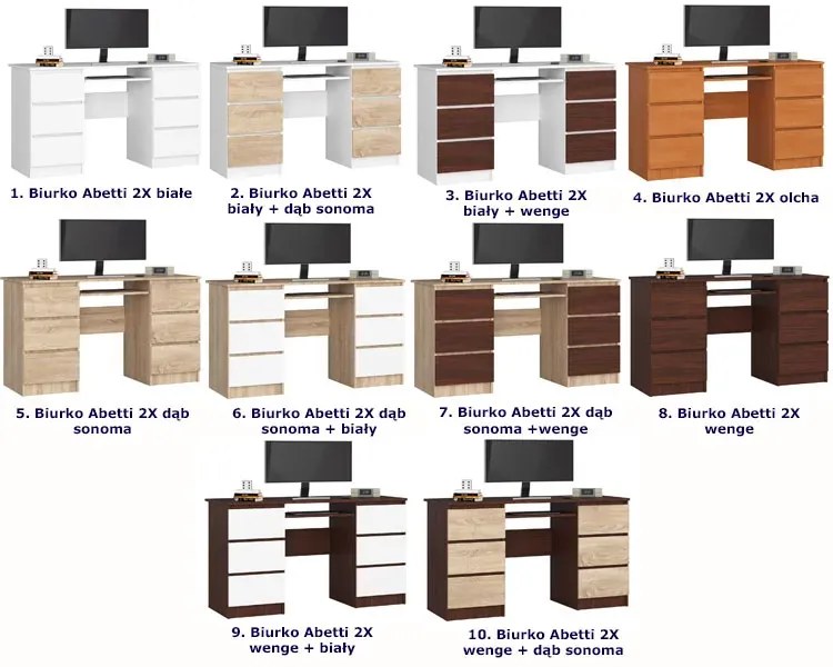 Biurko z szufladami do gabinetu wenge - Abetti 2X