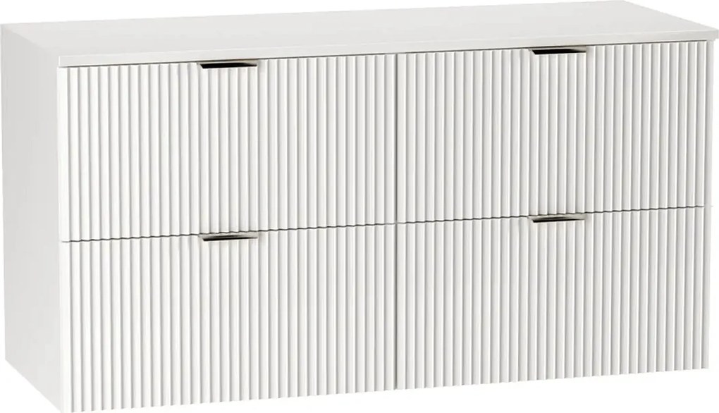 Szafka pod umywalkę WENA, ryflowane fronty, Willy, 120x60x47 cm, Biała