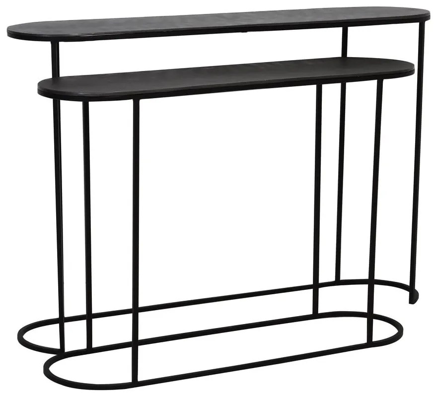 Czarne metalowe konsole zestaw 2 szt. 28x118 cm Bocov – Light &amp; Living