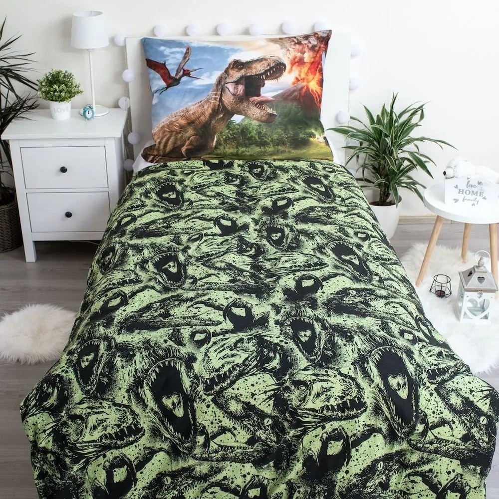 Bawełniana pościel dziecięca jednoosobowa 140x200 cm Jurassic World "Volcano" – Jerry Fabrics