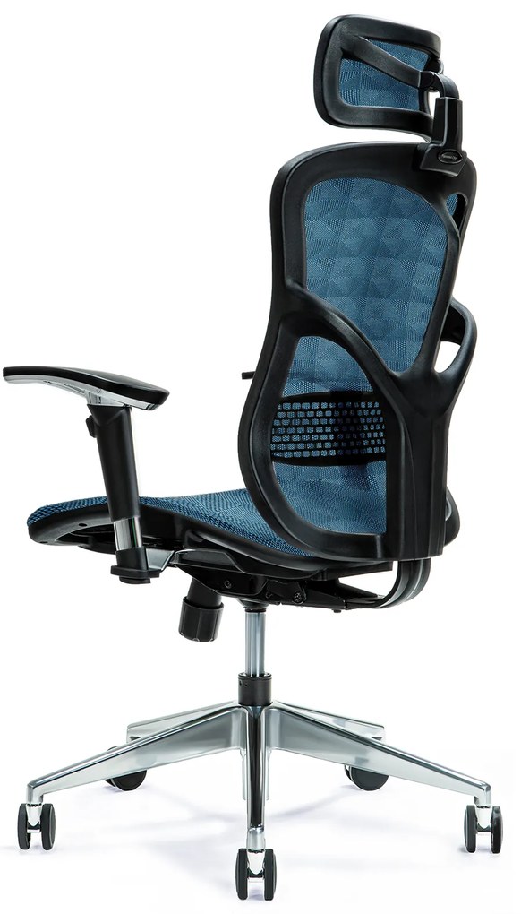 Wygodny fotel biurowy ergonomiczny Ergo 500. Fotel tapicerowany przewiewną siatką Mesh, 5 kolorów do wyboru. Fotel ma regulowane oparcie, podłokietniki. wysokość zagłówka. Nowoczesne meble biurowe.