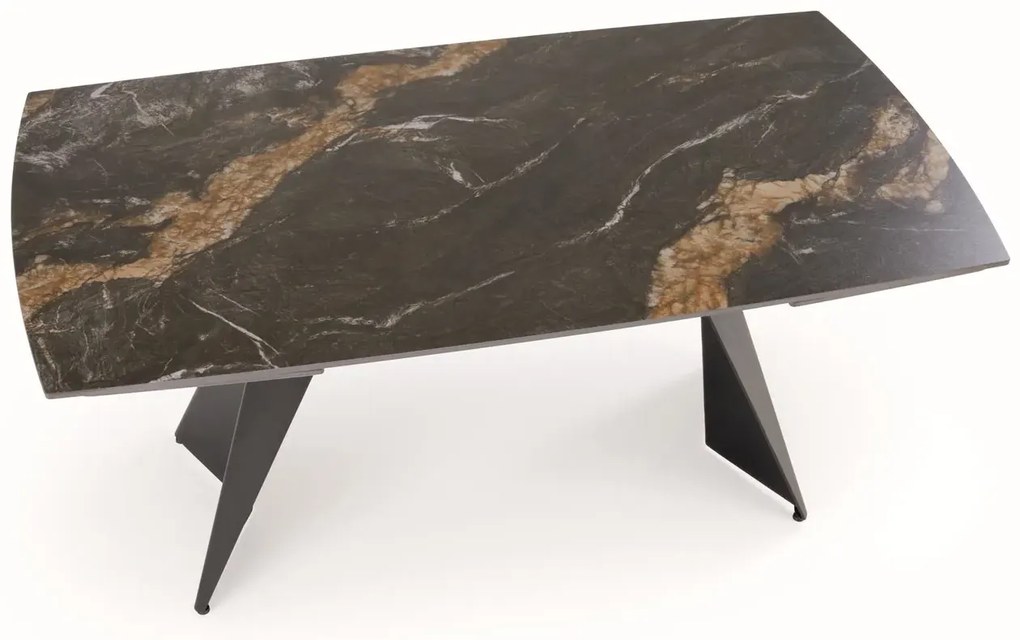 Stół rozkładany ARMANI 165(241)x90 czarny marmur/czarny HALMAR