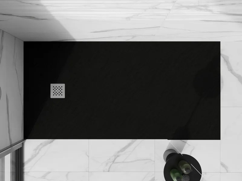 Mexen Stone+ brodzik kompozytowy prostokątny 200 x 80 cm, czarny - 44708020