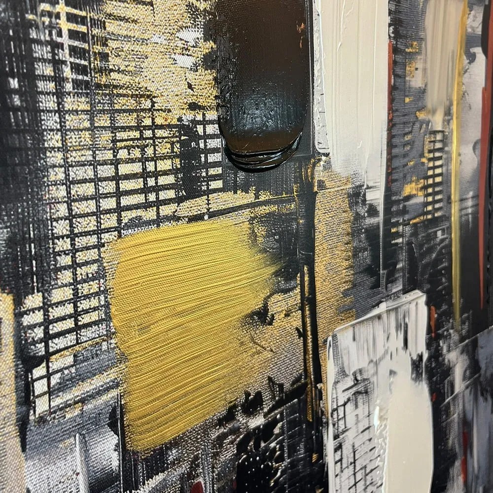 Obraz z ręcznie malowanymi elementami 70x100 cm Cityscape – Styler
