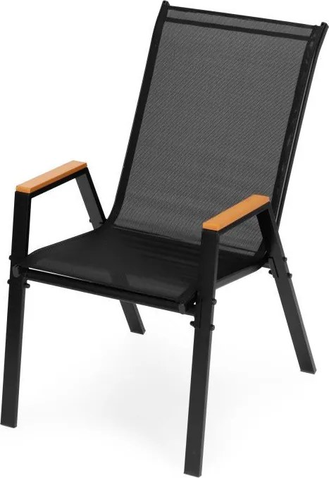 Krzesła ogrodowe Moderato 092 na taras i balkon, czarne - zestaw 2 szt.