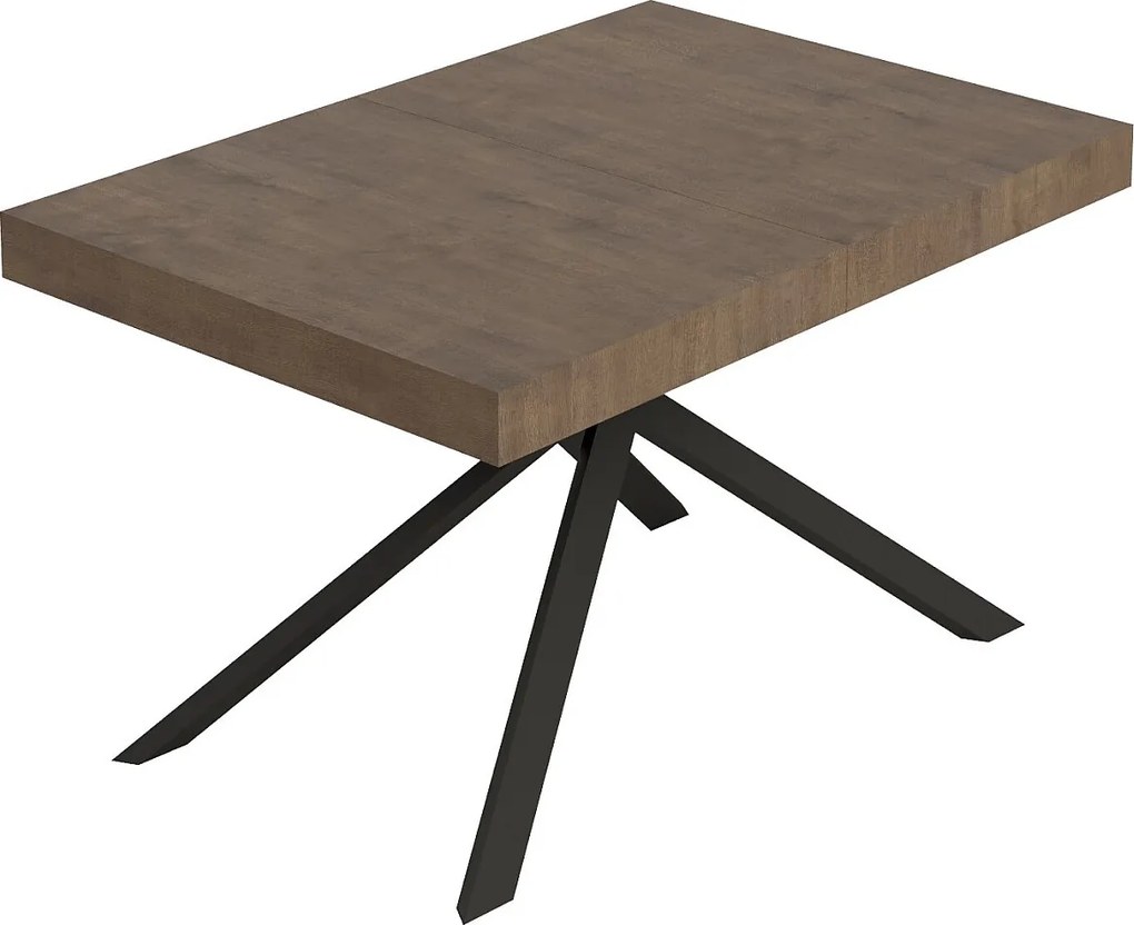 Stół rozkładany Niket orzechowy 140/244x90 cm z nogami w kolorze antracytowym