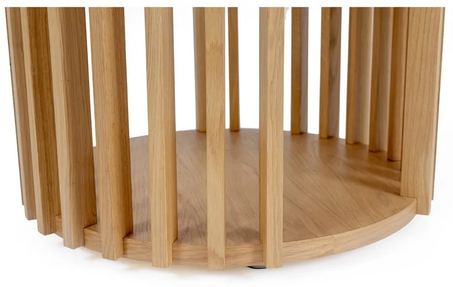 Stolik z drewna dębowego Woodman Drum, ø 53 cm