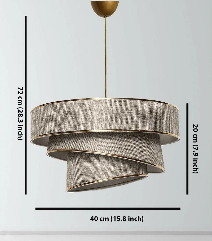 Lampa wisząca Couper - beżowa, złota