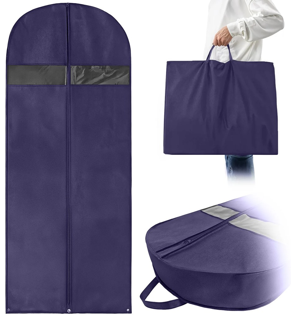 Granatowy Pokrowiec Ochronny na Odzież Baggi Long 150x60x15 cm - SEVERNO Home