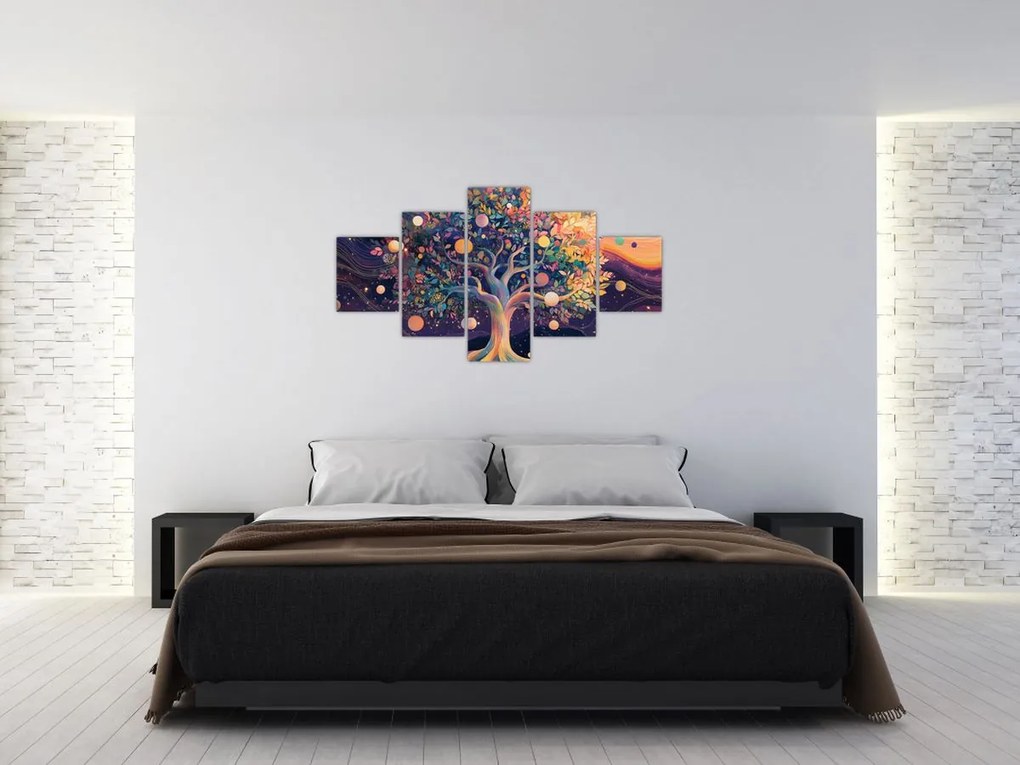 Obraz – Fioletowe drzewo pełne energii (125x70 cm)