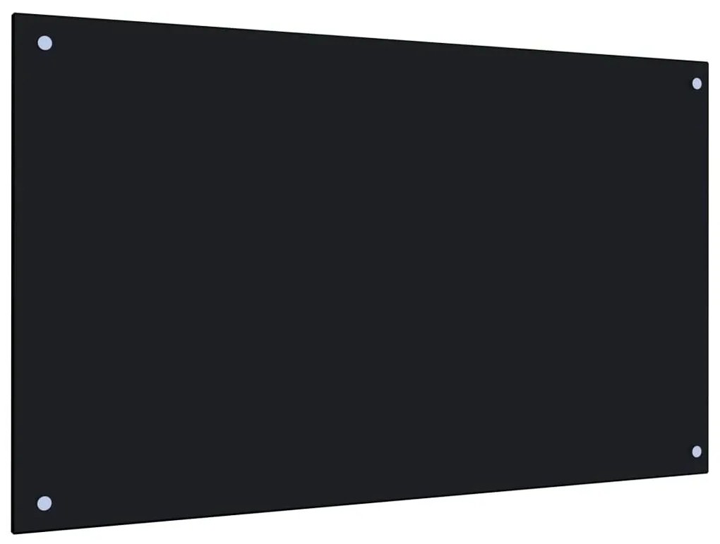 Szklany czarny panel ścienny do kuchni B5-G09