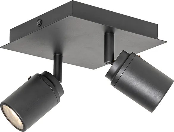 Inteligentny reflektor łazienkowy czarny kwadratowy IP44 w tym 2 Wi-Fi GU10 - Ducha