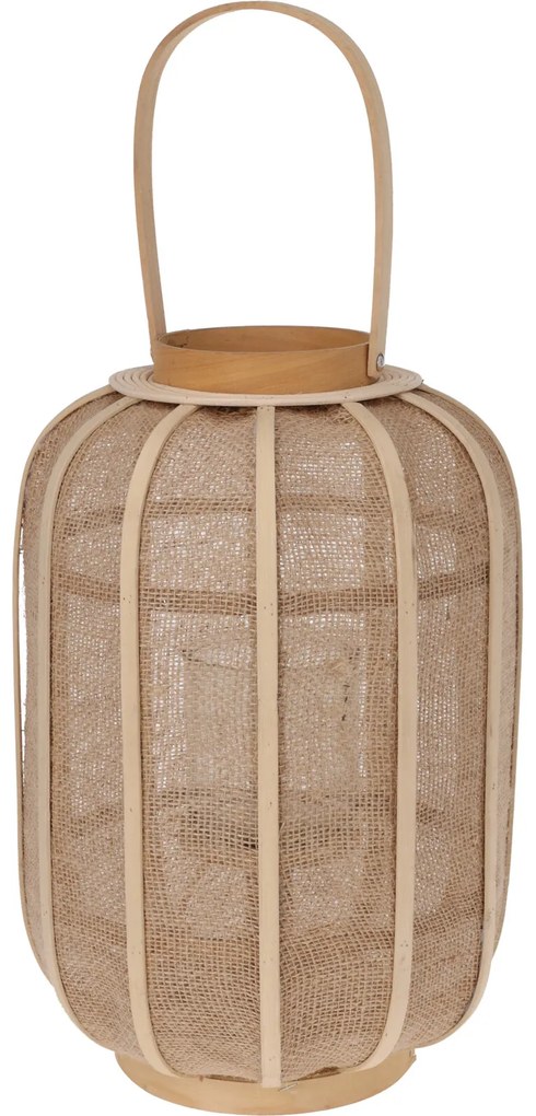 Lampion rattanowy BOHO z szerokim uchwytem