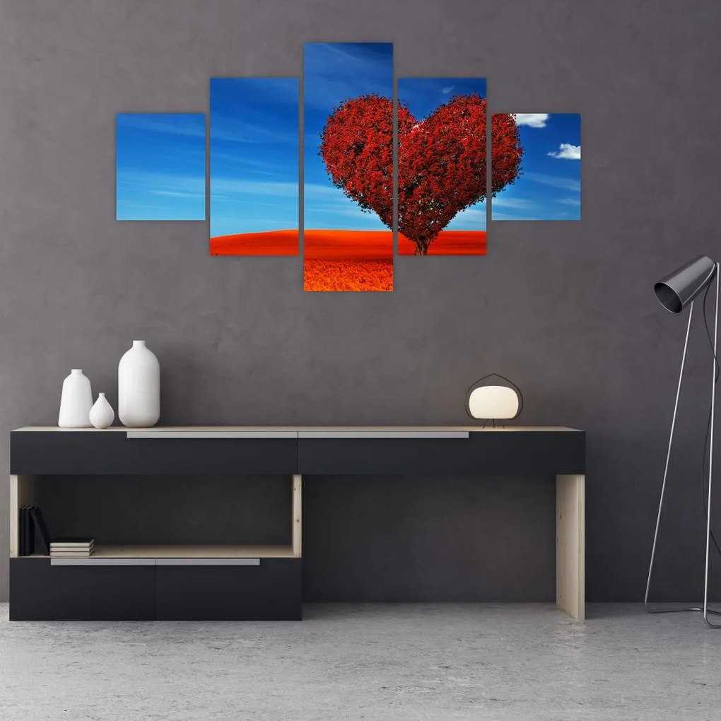 Obraz - Serce z drzewa (125x70 cm)