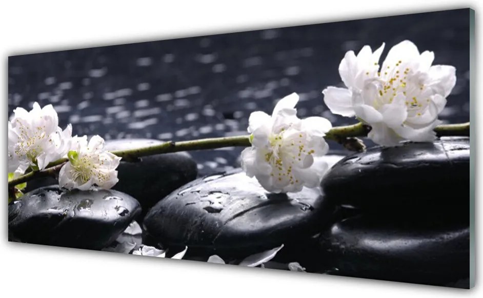 Szkło nad Blatem Równowaga: Kwiat I Kamienie