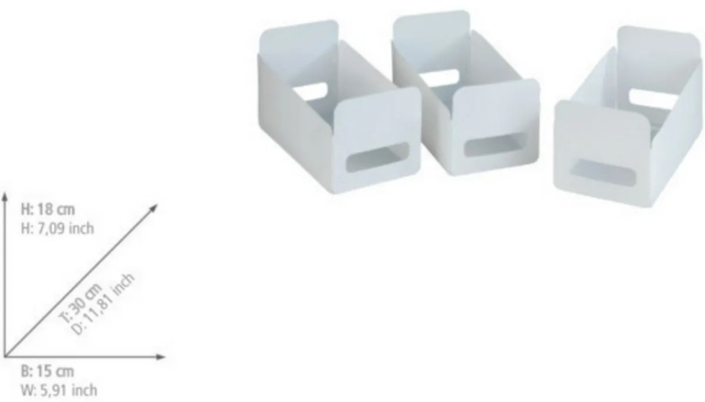 Wenko Komplet 3 składanych organizerów, 30 x 18 x15 cm