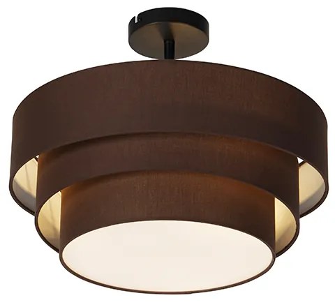 Nowoczesna lampa sufitowa brązowa 45 cm 3-światła - Drum Trio Nowoczesny Oswietlenie wewnetrzne