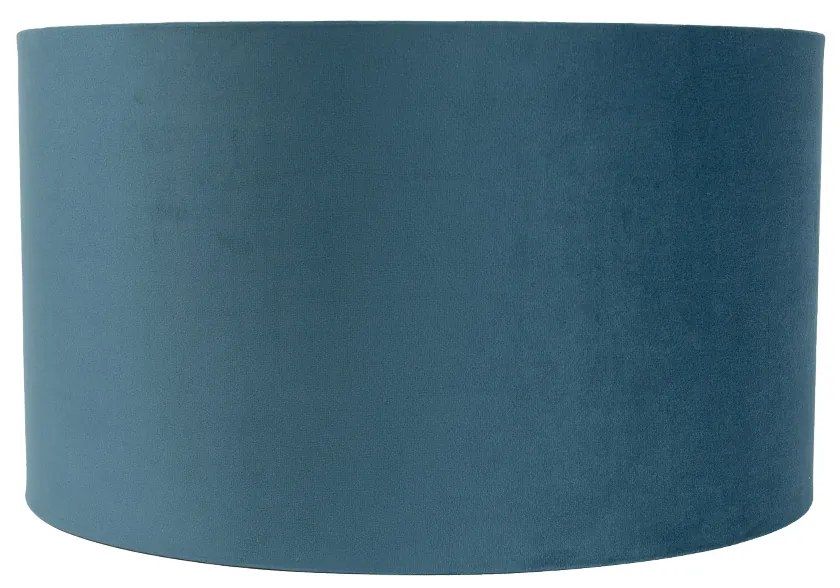 Aksamitny abażur niebieski 35/35/20 ze złotym wnętrzem