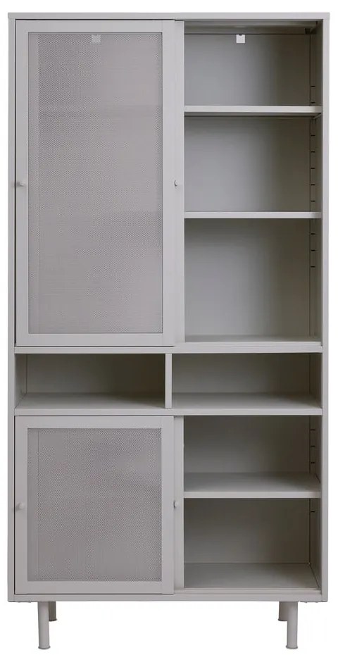 Szara metalowa szafka z drzwiami przesuwnymi 90x180x40 cm Veep – Unique Furniture