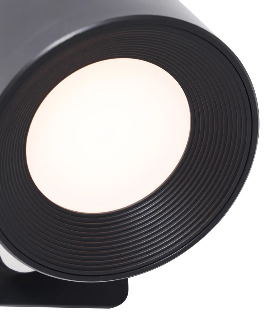 Zestaw 4 Nowoczesnych lamp ściennych i sufitowych czarnych z możliwością ładowania LED - Bright Nowoczesny Oswietlenie wewnetrzne