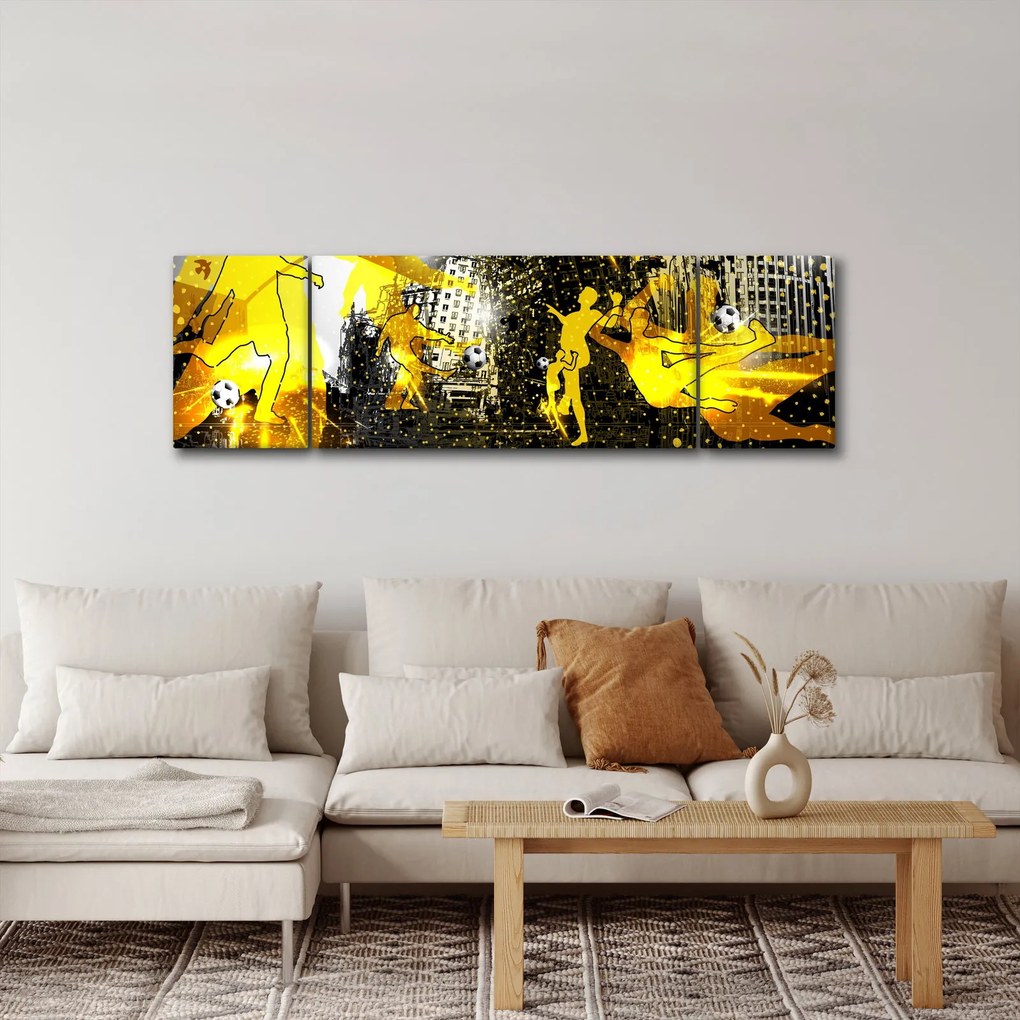 Obraz - Piłka nożna w wielkim mieście (170x50 cm)