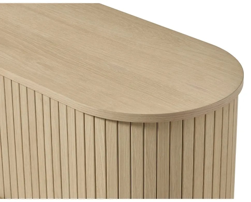 Szafka pod TV w dekorze dębu w naturalnym kolorze 180x56x40 cm Meta – Unique Furniture