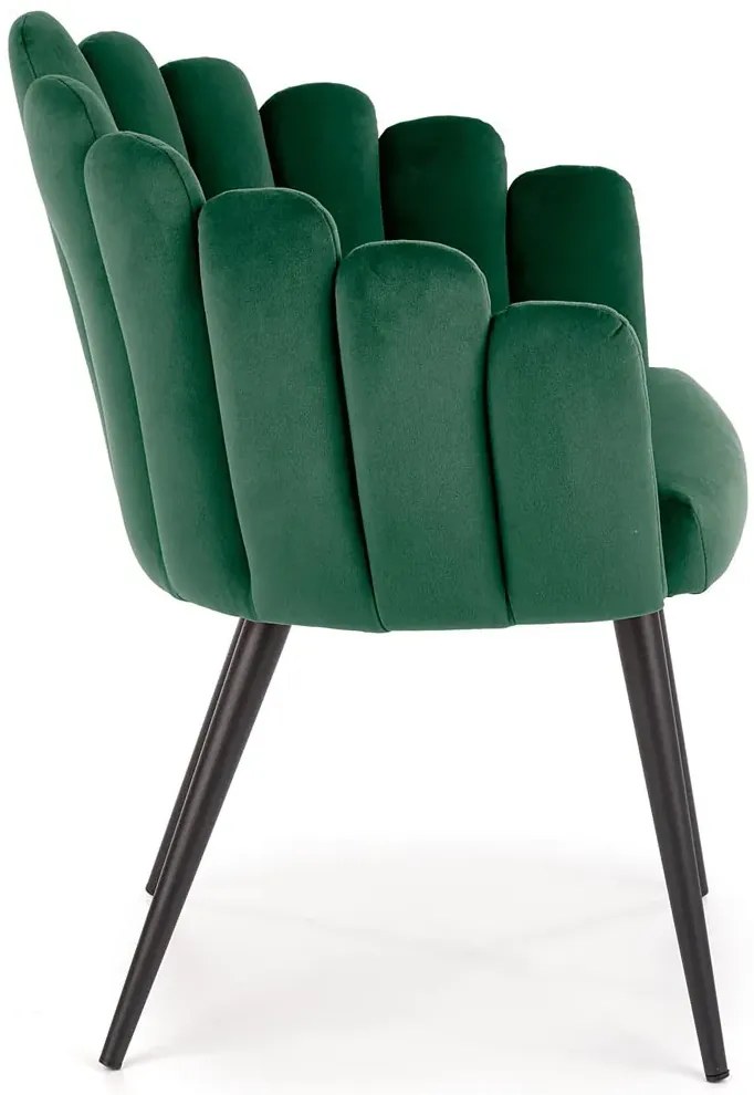 Zielone welwetowe krzesło glamour K1-T78