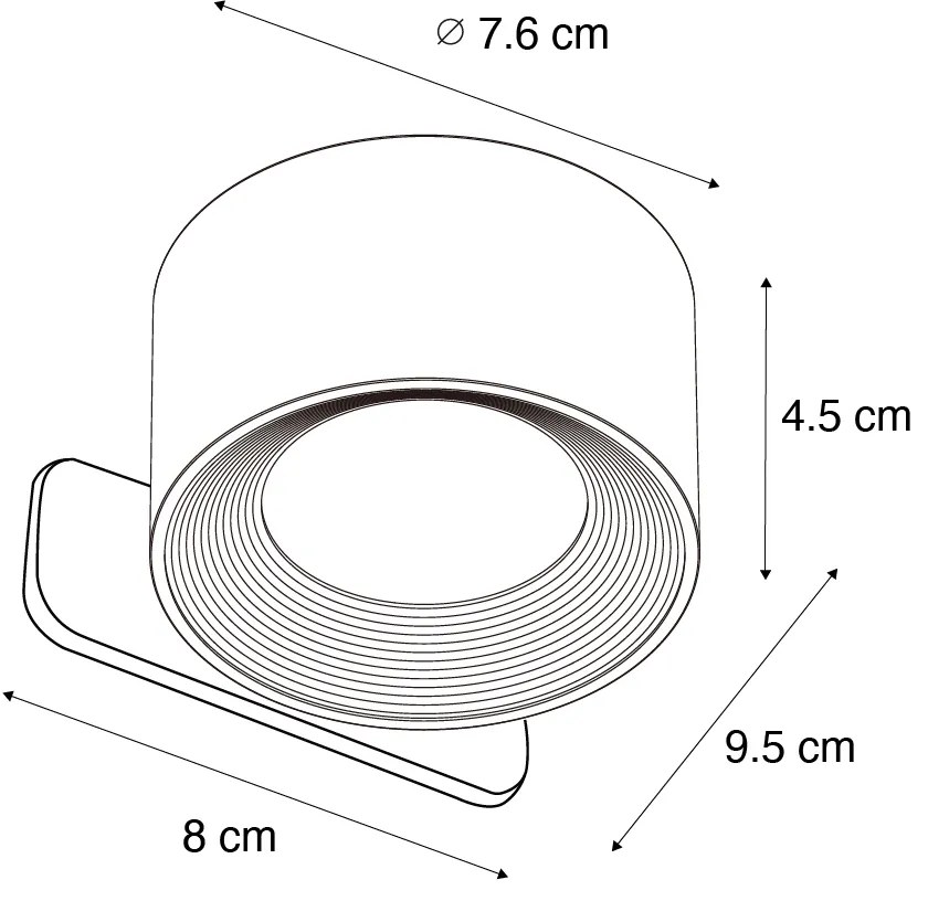 Zestaw 4 nowoczesnych lamp ściennych i sufitowych białych z możliwością ładowania LED - Bright