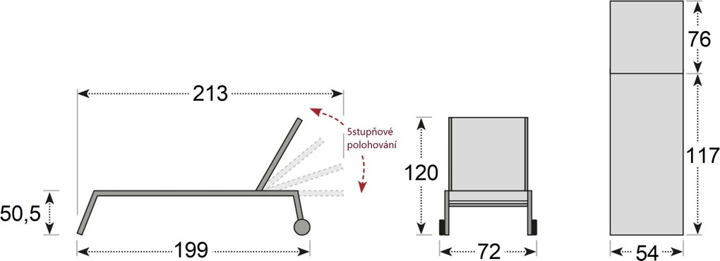 Doppler EXPERT leżak ogrodowy
