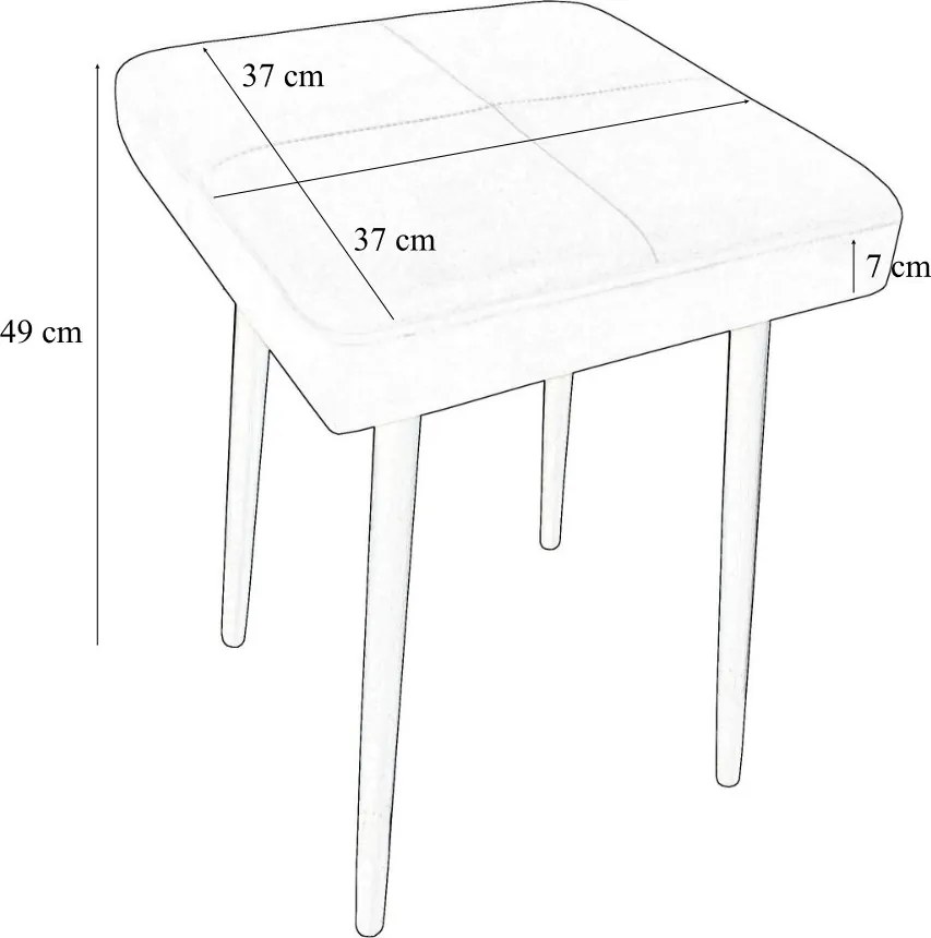 Taboret MAX tkanina Welur stelaż metalowy STOŁEK LOFT : Kolor nogi - Czarna stożek, Kolor tkaniny - VELVET - BL75, Typ tkaniny - Velvet
