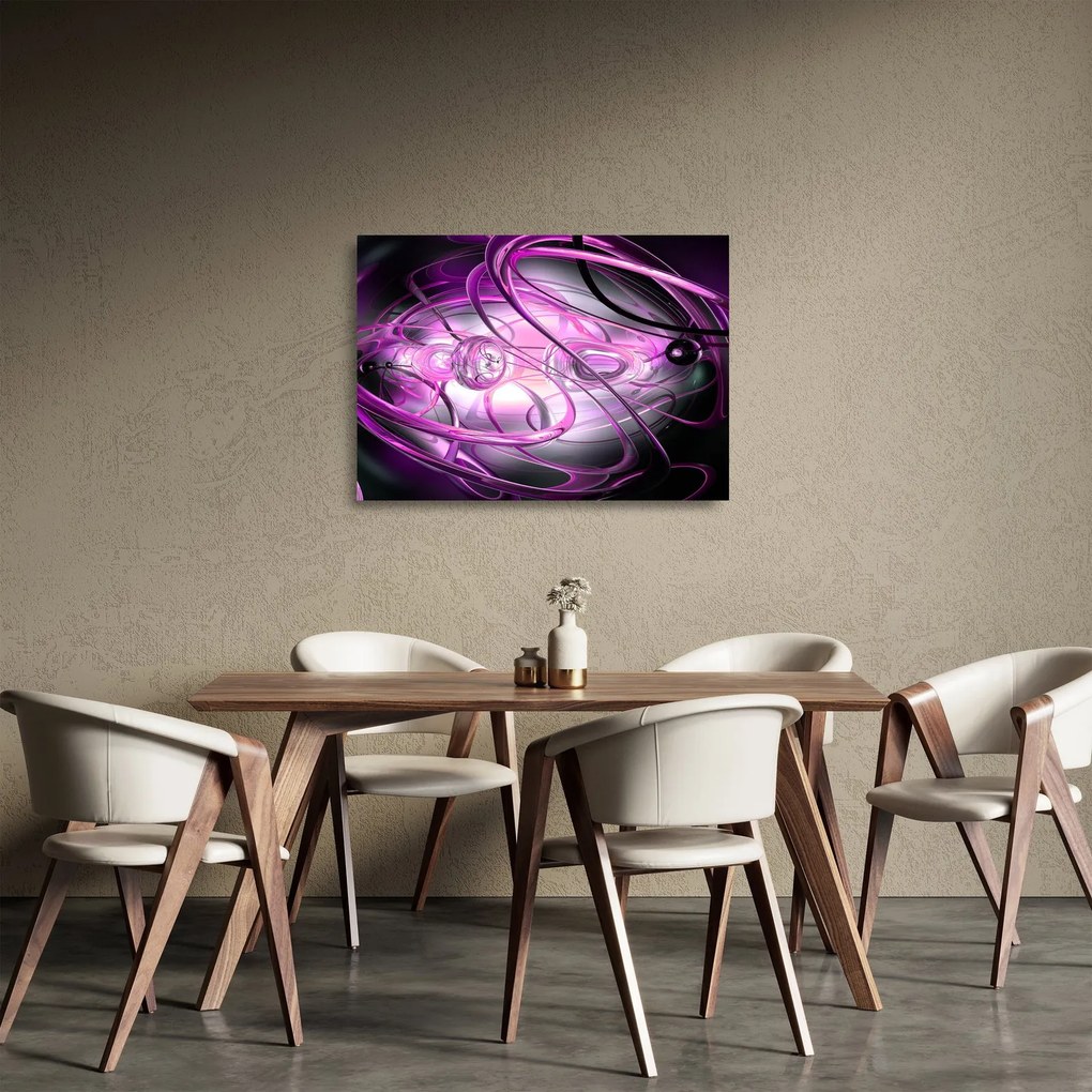 Obraz na szkle - piękna fioletowa abstrakcja (70x50 cm)